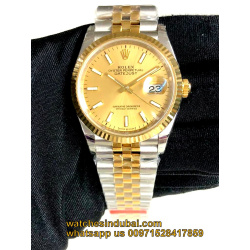 ROLEX OYSTER PERPETUAL DATE  JUST 41 MM CHAMPAGNE DIAL  GOLD  PLATED JUBLIE BRACELET SWISS ETA 3235 MOVEMENT SUPER MASTER WATCH super master high quality first copy replica watches in dubai uae , ajman , sharjah , abu dhabi 