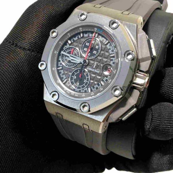 AUDEMARS PIGUET ROYAL OAK OFF SHORE DARK GREY DIAL WITH GREY RUBBER STRAP SUPER CLONE 1:1 WATCH