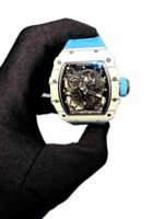 Richard Mille RM 35-01 rafa white bazel with blue strap super clone replica watches in Dubai
