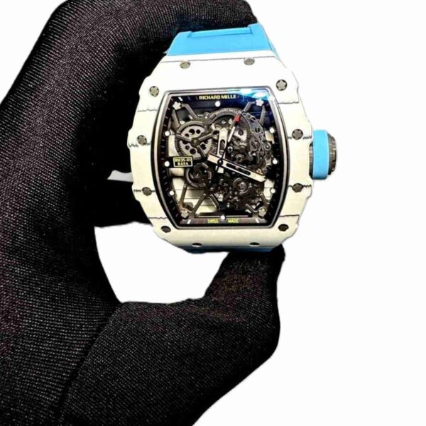 Richard Mille RM 35-01 rafa white bazel with blue strap super clone replica watches in Dubai
