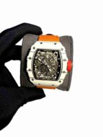 Richard Mille RM 35-01 rafa white bazel with orange velcro strap super clone replica watches in Dubai