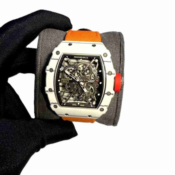 Richard Mille RM 35-01 rafa white bazel with orange velcro strap super clone replica watches in Dubai
