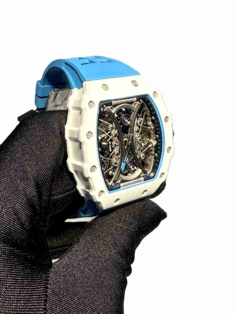 Richard Mille RM 53-01 white bezel with blue strap super clone replica watches in Dubai