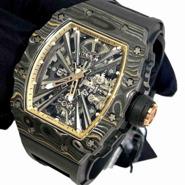 Richard Mille RM 12-01 black and gold bazel super clone replica watches in Dubai