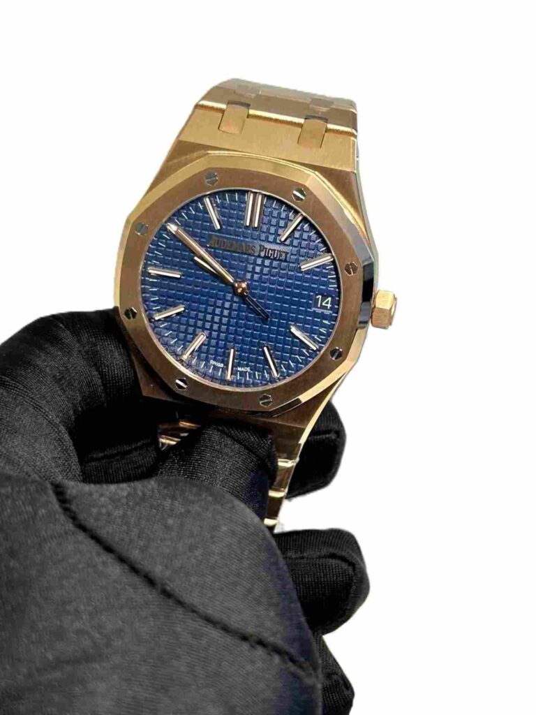 Audemars Piguet Royal Oak Rose Gold BLUE Dial 15500 MODEL super master clone watch