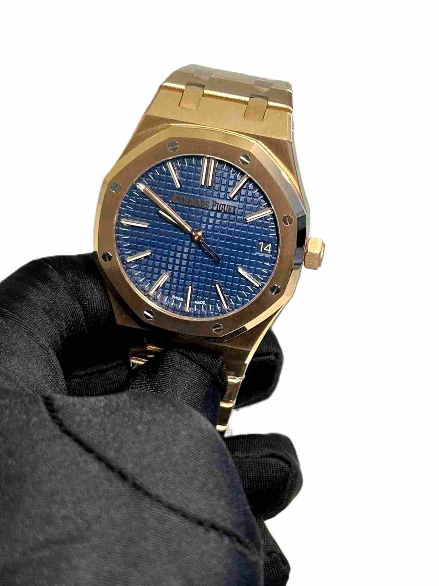 Audemars Piguet Royal Oak Rose Gold BLUE Dial 15500 MODEL super master clone watch Audemars Piguet Royal Oak Rose Gold BLUE Dial 15500 MODEL super master clone watch