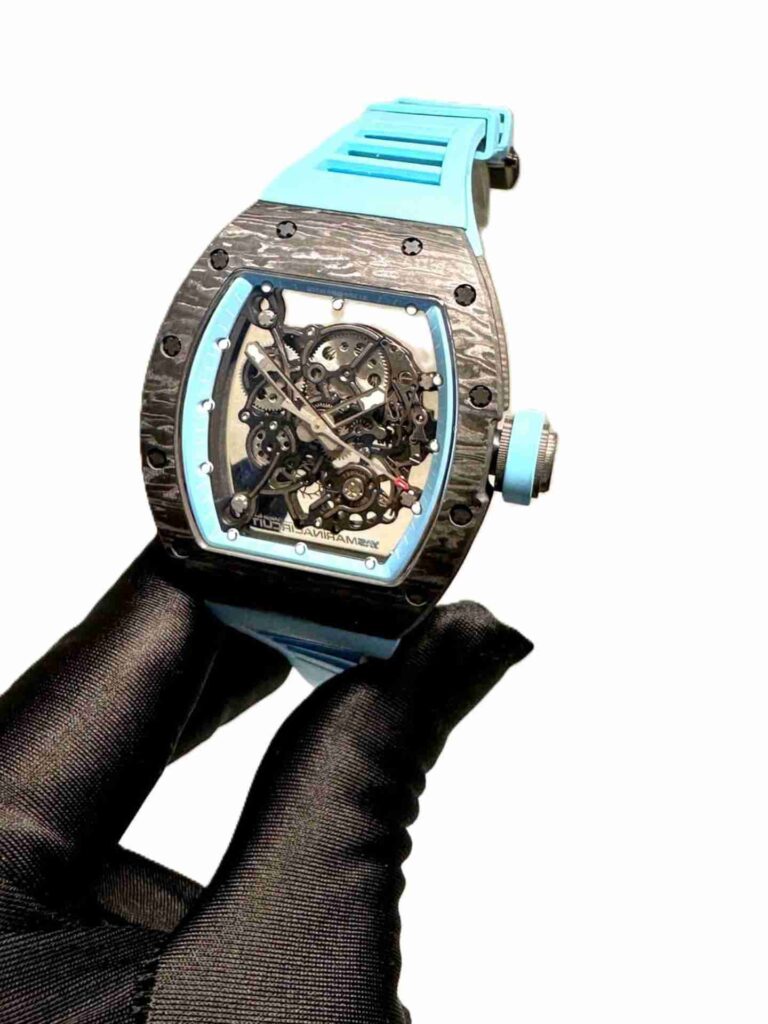 Richard Mille RM 055 Yas Marin black dial blue strap super clone slim 1:1 watches in dubai