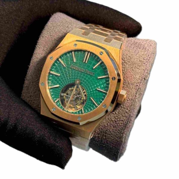Audemars Piguet Royal Oak TOURBILLON EXTRA-THIN ROSE GOLD GREEN DIAL 1:1 Super clone WATCH