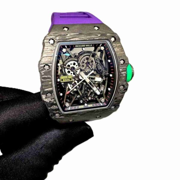 Richard Mille RM 35-02 rafa black bazel with purple strap super clone replica watches in Dubai at watchesindubai.com