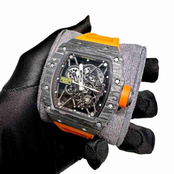 Richard Mille RM 35-01 rafa black bazel with orange strap super clone watches in Dubai