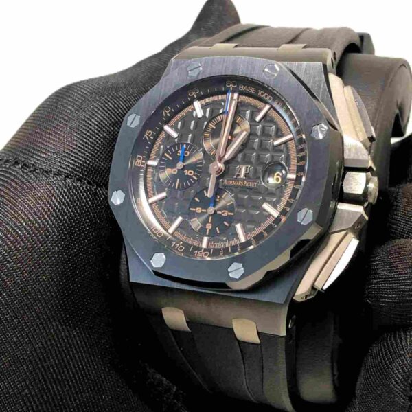 AUDEMARS PIGUET ROYAL OAK OFF SHORE BLACK DIAL BLACK RUBBER STRAP SUPER MASTER CLONE WATCH