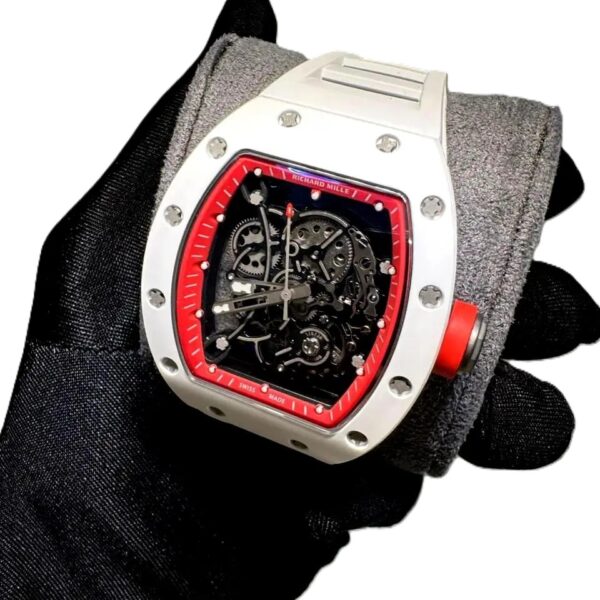 RICHARD MILLE RM 055 white with red marking super clone 1:1 Slim watch with complete working