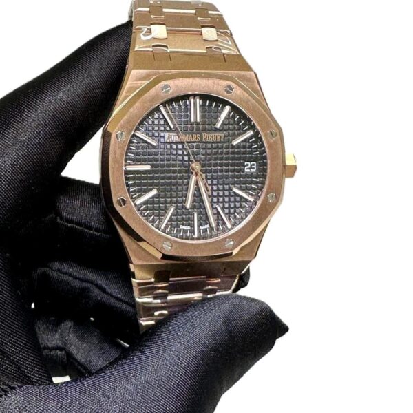 Audemars Piguet Royal Oak Rose Gold Black Dial 15500 model super master clone watch