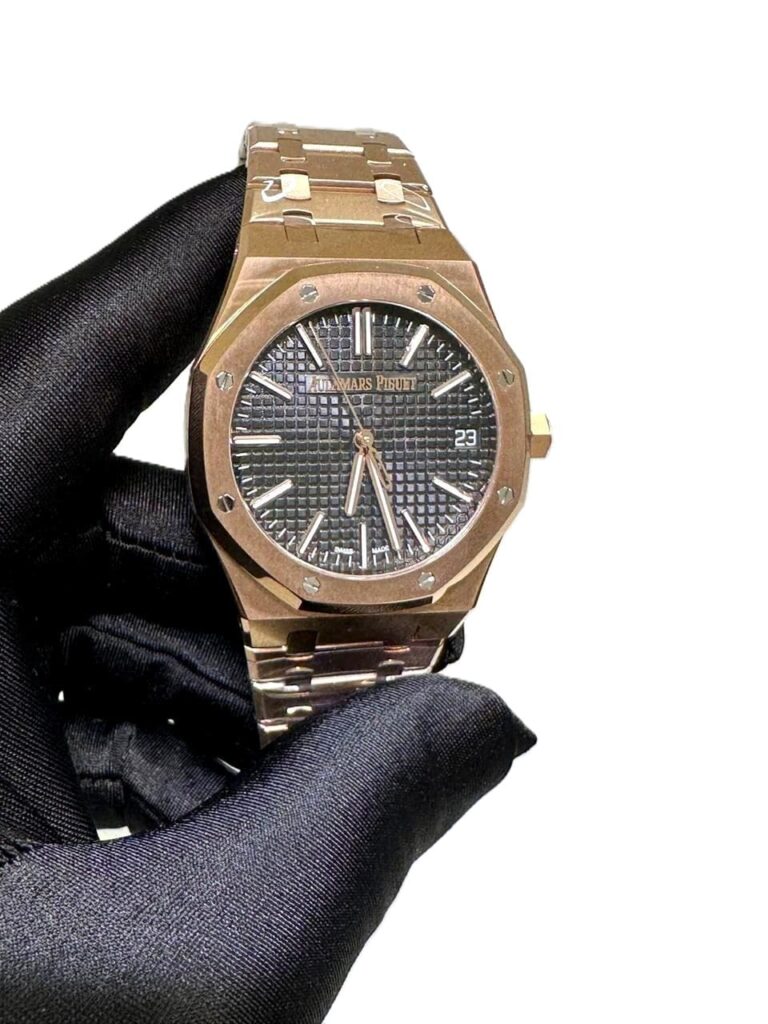 Audemars Piguet Royal Oak Rose Gold Black Dial 15500 model super master clone watch