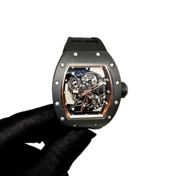 RICHARD MILLE RM 055 BLACK WATCH WITH ROSE GOLD MARKING super clone 1:1 Slim watch with complete working