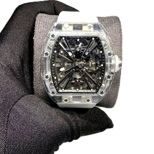 Richard Mille RM 12-01 white transparent Strap super clone 1:1 watches in dubai