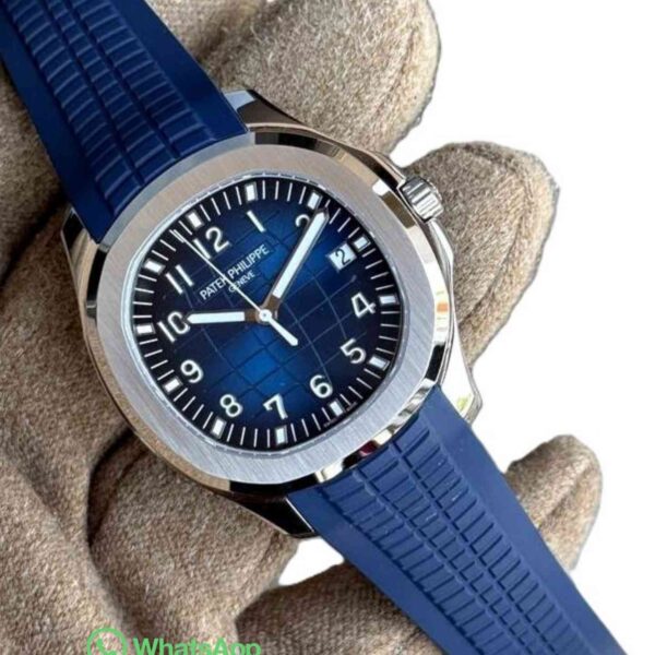 PATEK PHILIPPE AQUANAUT 5167A BLUE STRAP SLIM SUPER CLONE WATCH