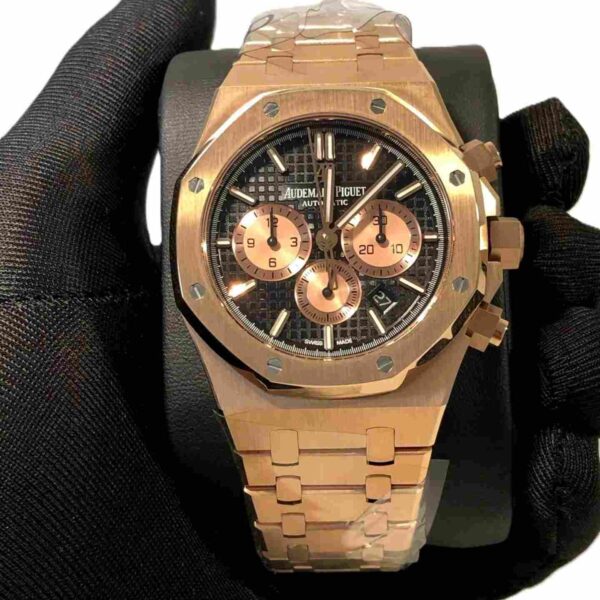 Audemars Piguet Royal Oak Rose gold black dial chronograph 1:1 super clone watch