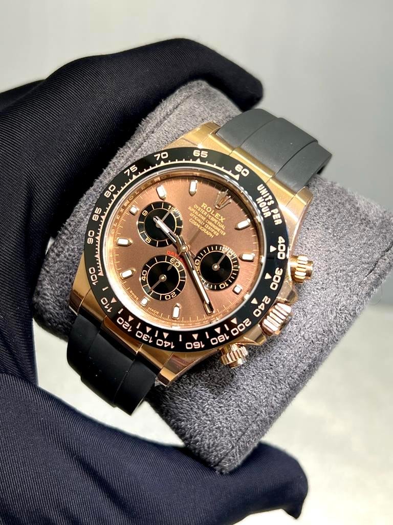 Rolex Cosmograph Daytona brown Dial rubber strap super clone watches in dubai