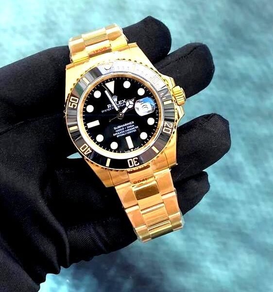 ROLEX SUBMARINER BLACK DIAL FULL GOLD SUPER CLONE WATCH