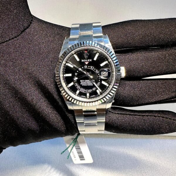 ROLEX SKY DWELLER BLACK DIAL FULL STEEL OYSTER SUPER CLONE WATCH