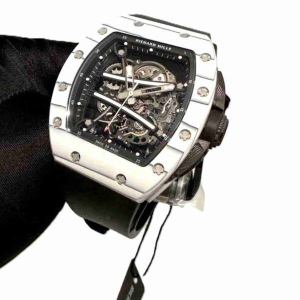 Richard Mille RM 61-01 Skeleton Dial "Yohan Blake Monochrome" white Carbon black strap 50mm