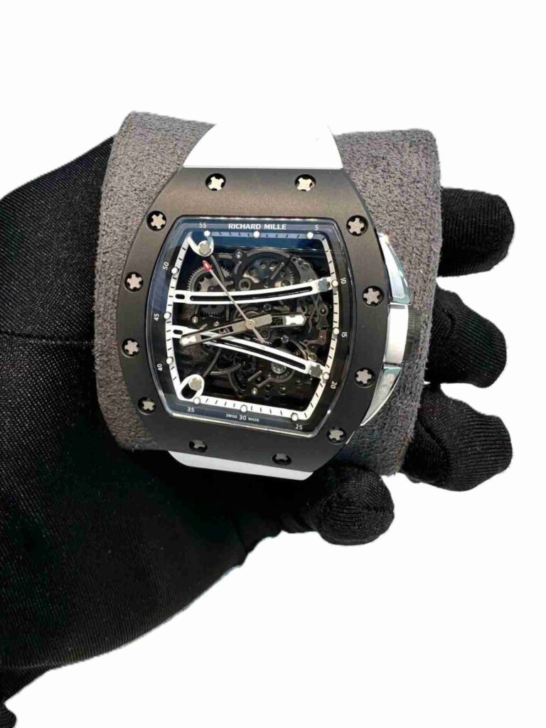 Richard Mille RM 61-01 Skeleton Dial Black watch with white strap