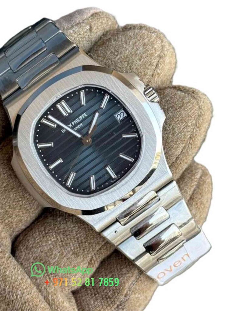 PATEK PHILIPPE NAUTILUS BLACK BLUE DIAL SLIM SUPER CLONE WATCHES IN DUBAI