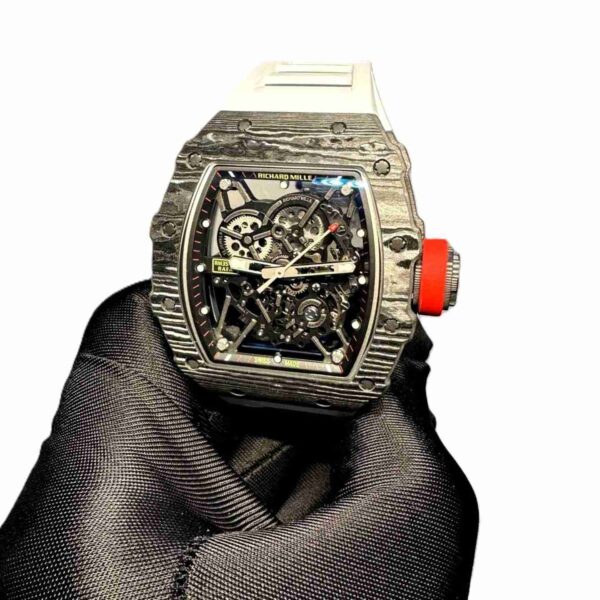 Richard Mille RM 35-02 Black watch with white rubber strap super clone 1:1 watches in Dubai