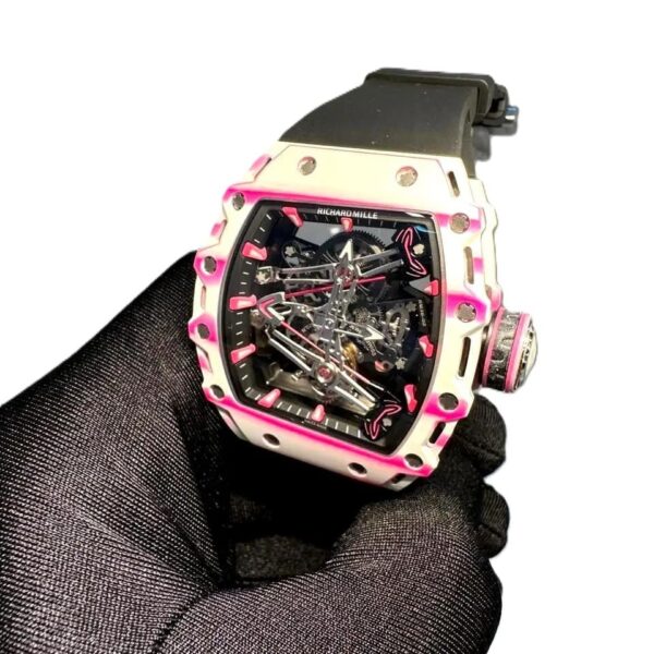 RM 38-02 white with black strap working tourbillon super clone watches in dubai