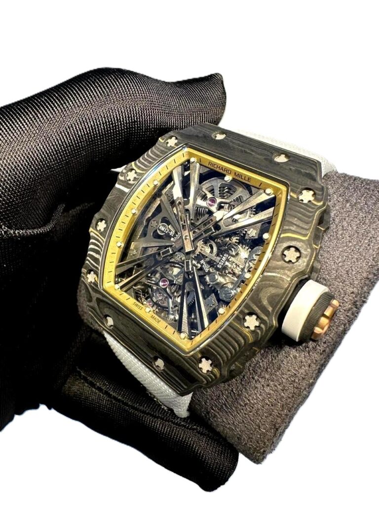 Richard Mille RM 12-01 with white rubber strap super clone replica watches in Duba