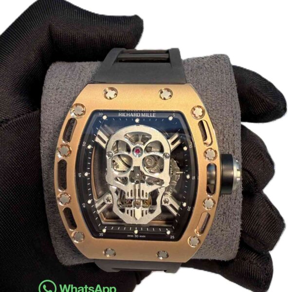 Richard Mille RM52 Skull working tourbillon Rose Gold super clone 1:1 watch