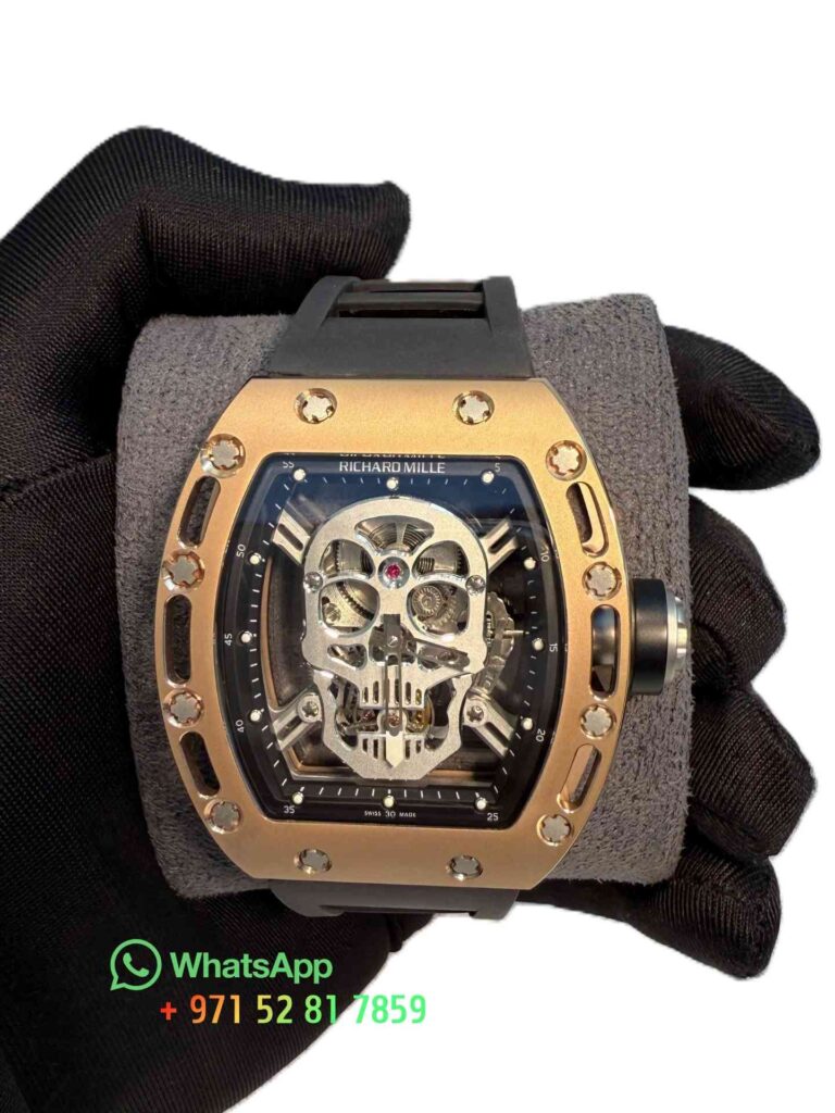 Richard Mille RM52 Skull working tourbillon Rose Gold super clone 1:1 watch