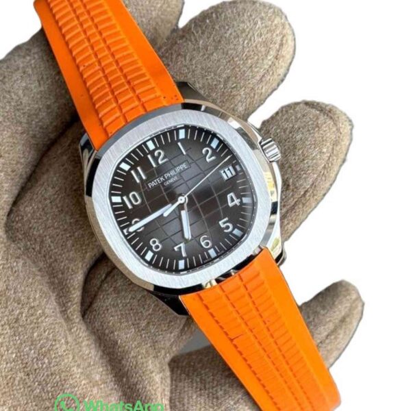 Patek Philippe Aquanaut 5167a BLACK DIAL ORANGE STRAP SUPER CLONE WATCHES DUBAI