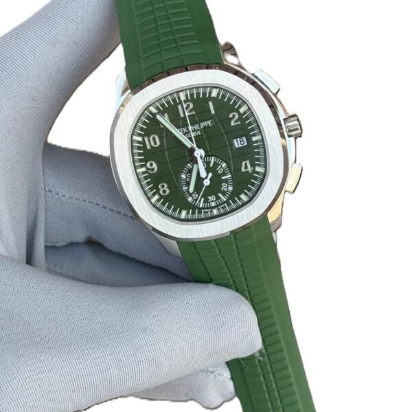 Patek Philippe Aquanaut Chronograph Green Dial Green strap Complete Working SUPER CLONE WATCH