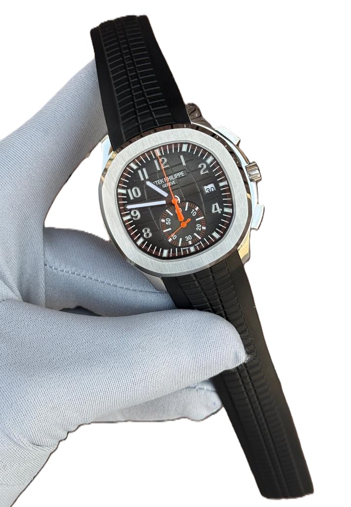 Patek Philippe Aquanaut Chronograph Black Dial Black strap Complete Working SUPER CLONE WATCH